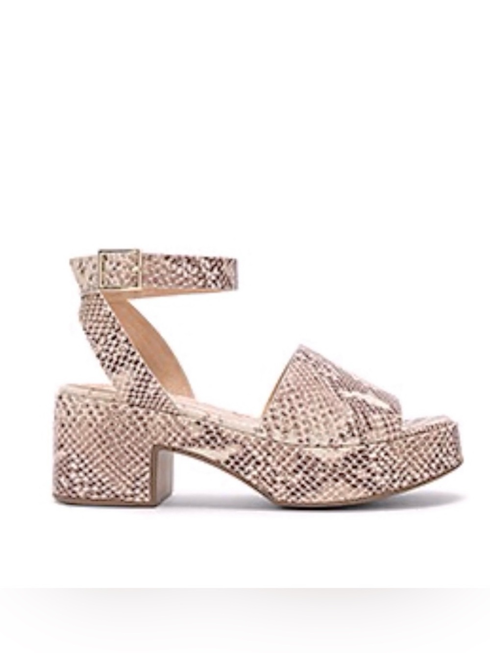 Seychelles Snake-Print Ankle-Strap Platform Sandal